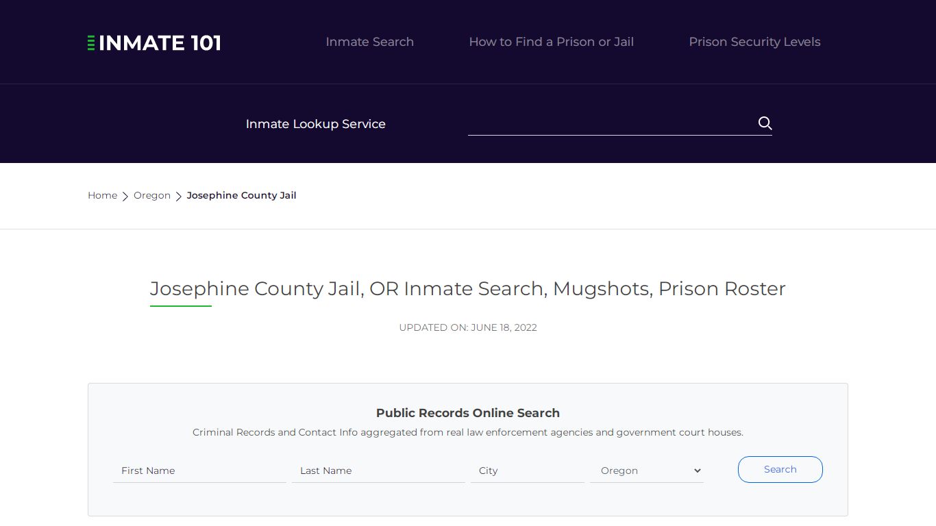 Josephine County Jail, OR Inmate Search, Mugshots, Prison ...