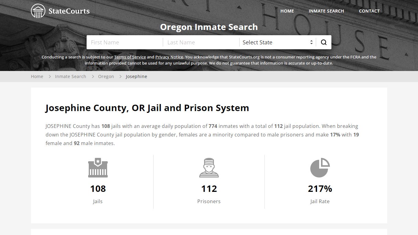 Josephine County, OR Inmate Search - StateCourts