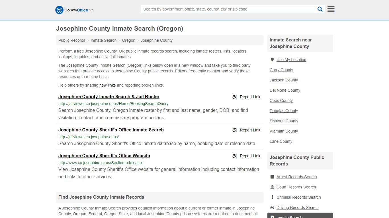 Inmate Search - Josephine County, OR (Inmate Rosters ...